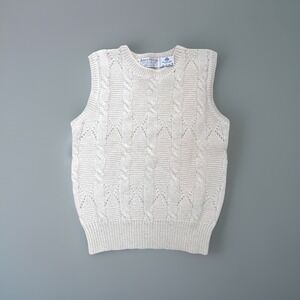 VTG Robert Scott Sweater Vest 34‎ S M Lagenlook Shetland Wool Scotland Fisherman